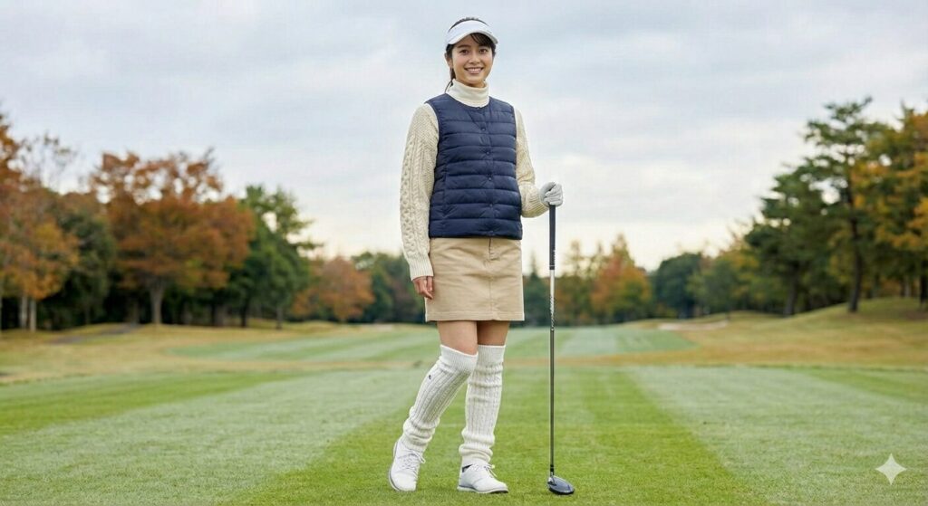 冬のゴルフウエアコーディネート